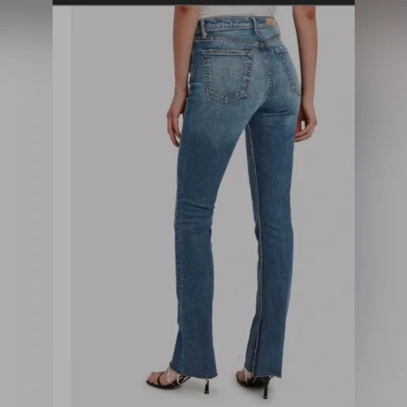 GRLFRND Split Hem 'Addison'‎ Jeans Beginners Luck Wash 24 Button Fly Made In USA - Picture 3 of 12